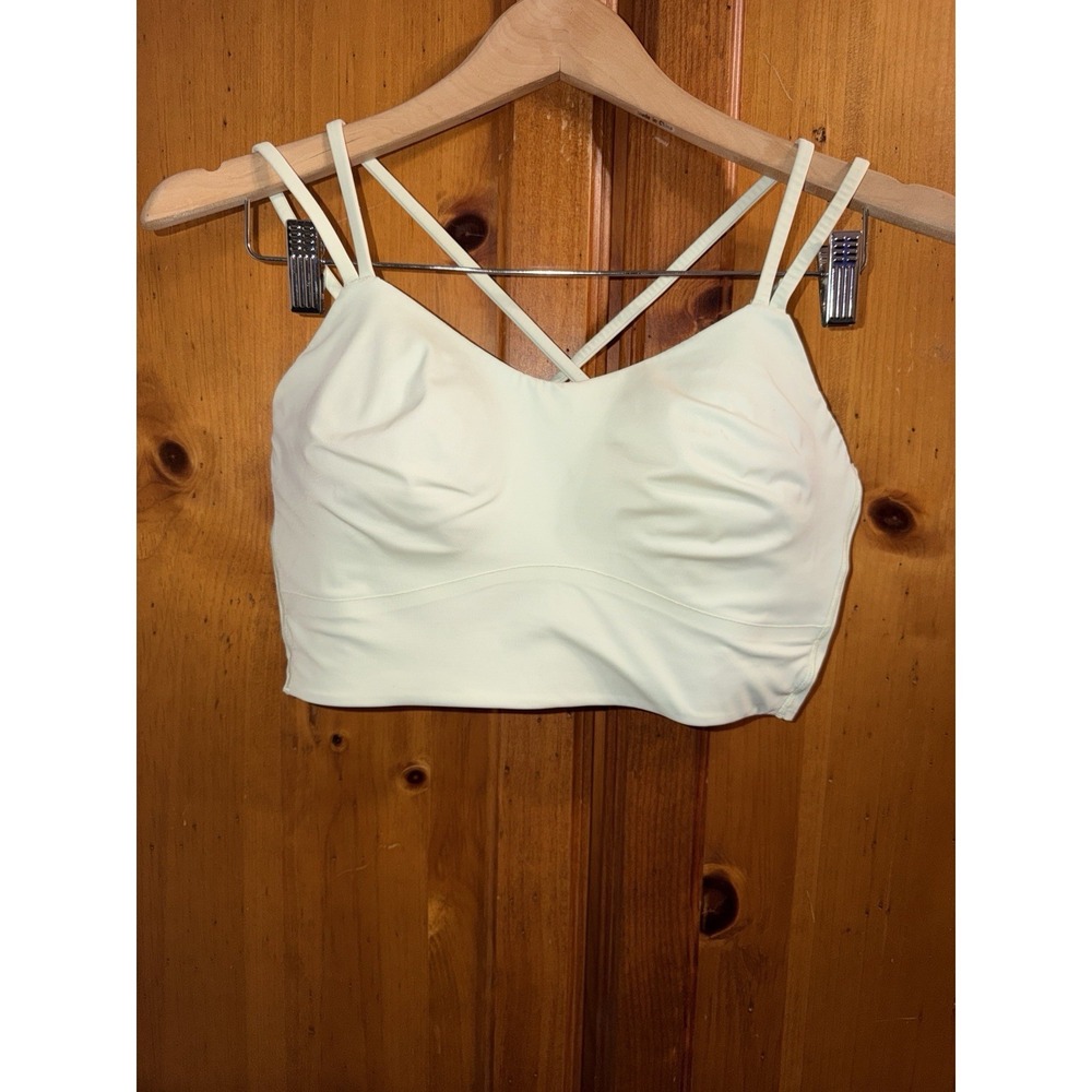 Lululemon Sports Bra Like a Cloud Racerback Strappy Green Women's 10 Yoga Run